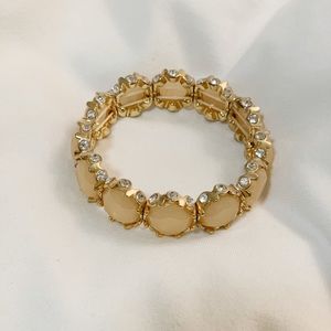 Peach and gold bauble bracelet